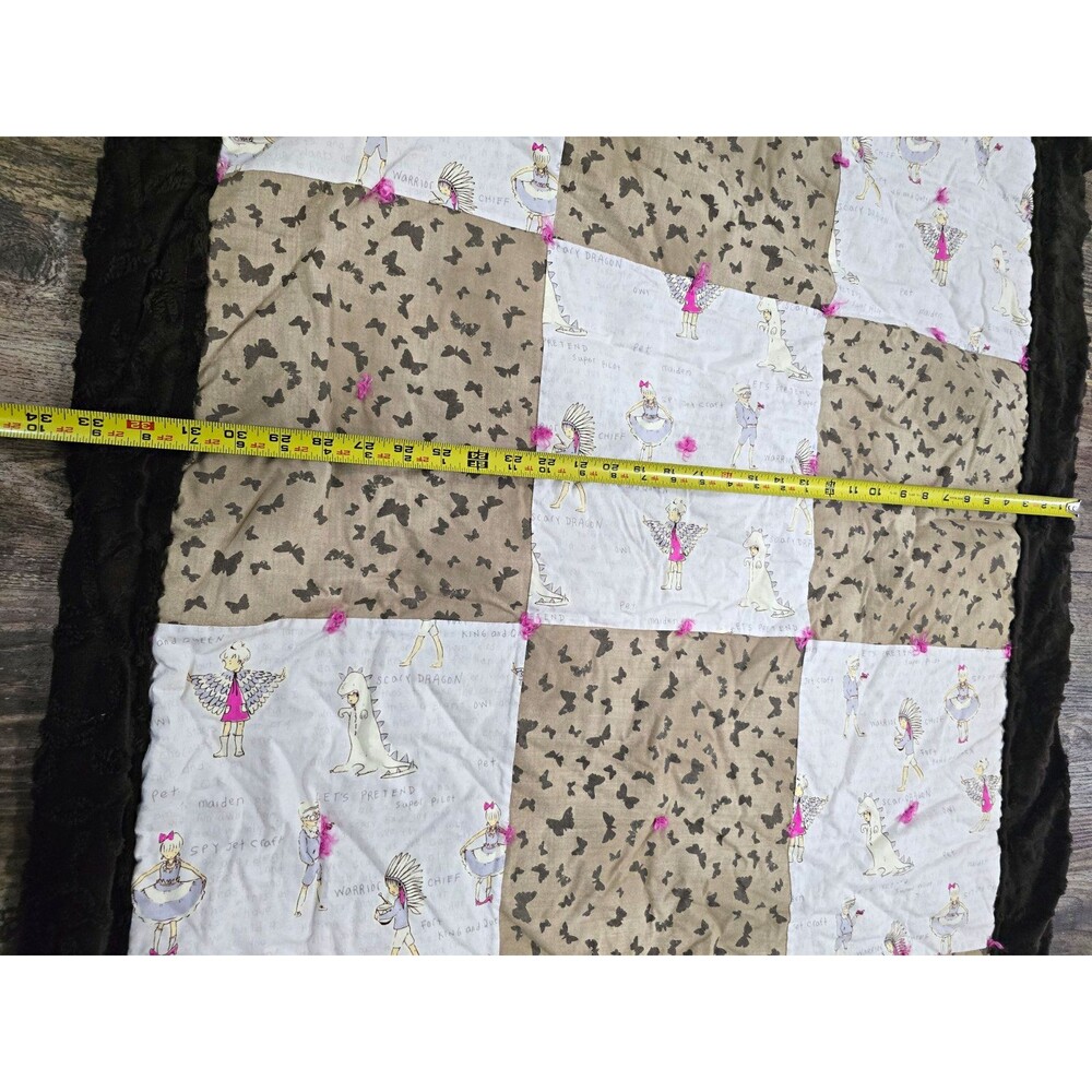 Handmade Lap Patchwork Quilt/Blanket Beige Cotton Baby Girl Nursery